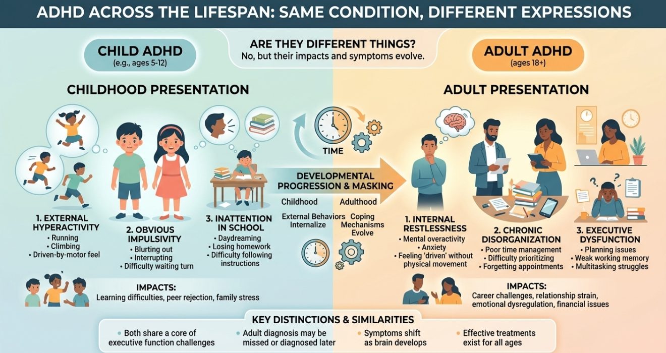 Adult ADHD and Child ADHD, Are They Different Things